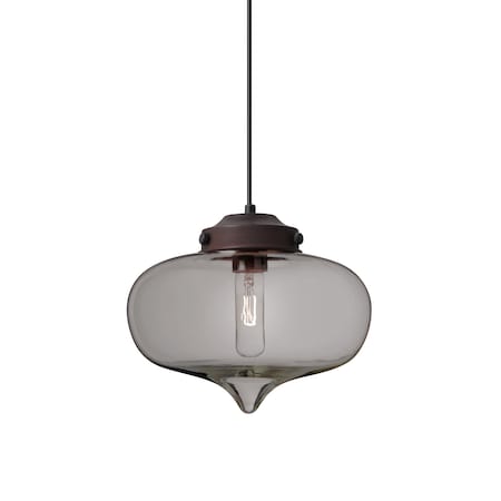 Besa Lighting Mira Cord Pendant, Smoke, Bronze Finish, 1x60W Incandescent 1JT-MIRASM-BR